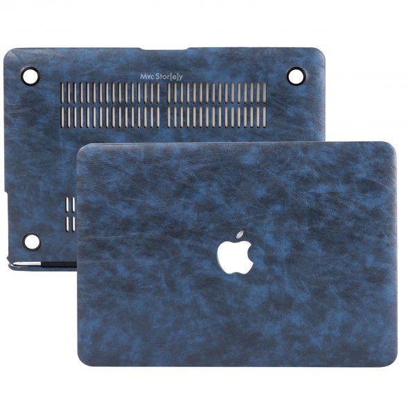 Macbook Air M1 Kılıf 13 inç Deri Leat (TouchID'li M1 Air) A2337 A2179 A1932 ile Uyumlu