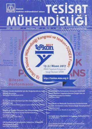 TMMOB Makine Muhendisleri Odası Tesisat Mühendisliği Dergisi Mart Nisan 2017 Yıl: 25 Sayı: 158 "13. Ulusal Tesisat Mühendisliği Kongresi ve Teskon+SOD