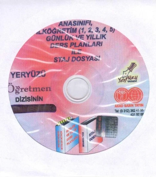 Yeryüzü Öğretmen Dizisi / Anasınıfı ve İlköğretim (1, 2, 3, 4, 5) Günlük ve Yıllık Ders Planları ile Staj Dosyası CD'si