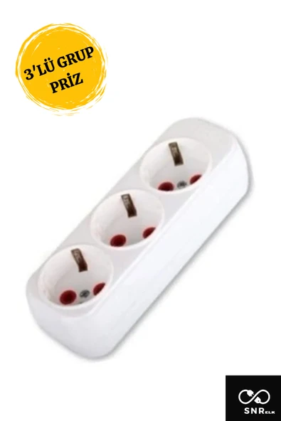 SNRELK 3'LÜ KLEMENSLİ KABLOSUZ GRUP PRİZ - 3
