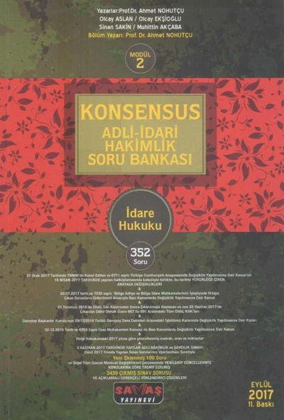 Konsensus Adli-İdari Hakimlik Soru Bankası İdare Hukuku 352 Soru Modül: 2