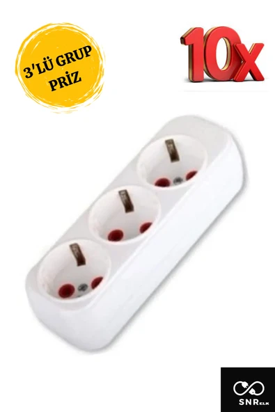 SNRELK 10 ADET 3'LÜ KLEMENSLİ KABLOSUZ GRUP PRİZ - 3
