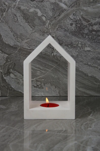 El Yapımı Beton Mumluk Özel Tasarım Tealight Ev Ofis Oda Aydınlatma - 4