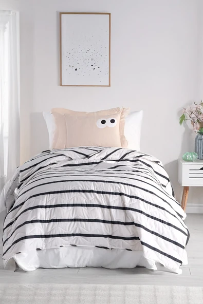 Kapitone Yatak Örtüsü Seti Tek Kişilik Funny Kahve ürün görseli 1