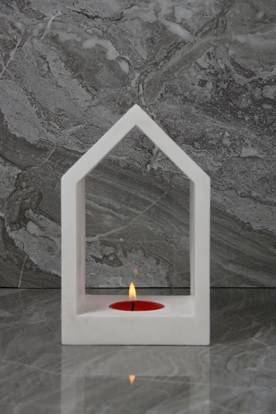 El Yapımı Beton Mumluk Özel Tasarım Tealight Ev Ofis Oda Aydınlatma - 2