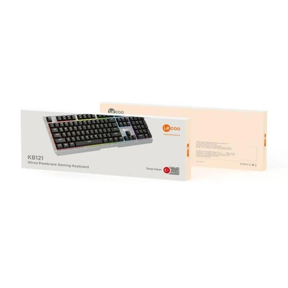 Lenovo Lecoo KB121 USB Kablolu Klavye, Makro Tuşlu, Rainbow Efektli, Membran Gaming, Q,,TR - 3