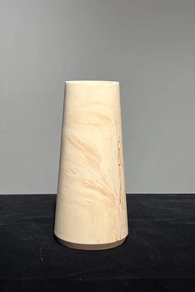 El Yapımı Beton Vazo 30 cm - 4