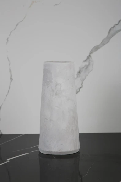 El Yapımı Beton Vazo 30 cm - 3