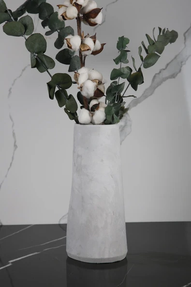 El Yapımı Beton Vazo 30 cm - 2