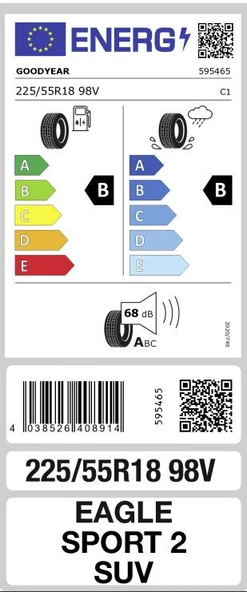 Goodyear 225/55R18 98V Eagle Sport 2 SUV Oto Yaz Lastiği ( Üretim: 2024 ) - Resim 2