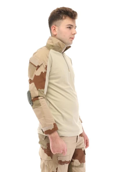 Single Sword Dirsek Detaylı Polo Yaka Kadın&Erkek Combat T-shirt - Resim 8