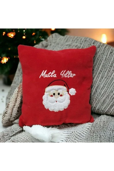 tosbai Yılbaşı Hediye Seti Paketi Dekoratif Kırmızı 40x40 Noel Baba Yılbaşı Yastığı, Hediye Yılbaşı Çantası - 6