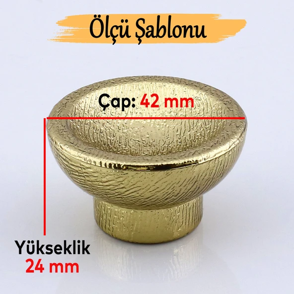 10 Adet Alegro Düğme Gold Mobilya Mutfak Dolap Dolabı Çekmece Kulpu Kulbu Altın Tek Vida Altın Kulp - 2