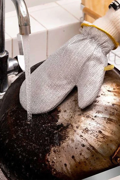 Bulaşık Eldiveni Telli, Temizlilk Eldiveni, Su Geçirmez Eldiven 2 Adet - 5