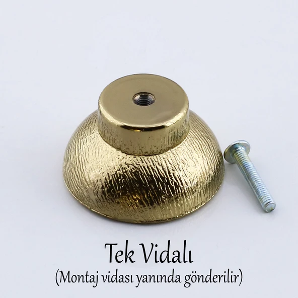 10 Adet Alegro Düğme Gold Mobilya Mutfak Dolap Dolabı Çekmece Kulpu Kulbu Altın Tek Vida Altın Kulp - 3
