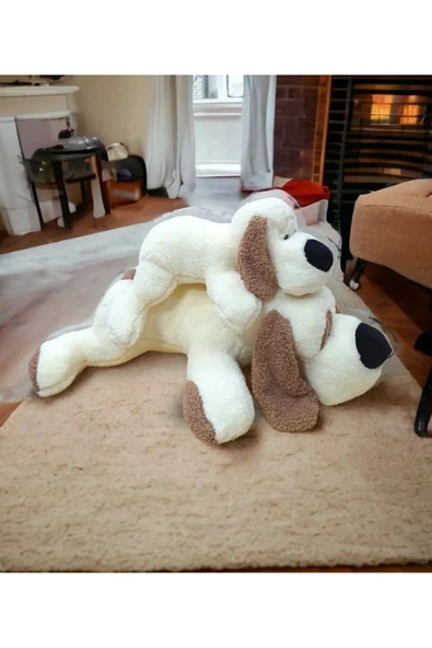 Mellito Toyzz 75 Cm Yatan Sevimli Peluş Köpek Yastık & Uyku Arkadaşı & Oyuncak & Hediyelik - 6