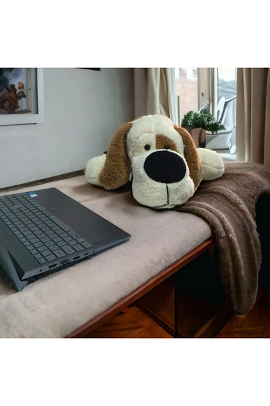 Mellito Toyzz 75 Cm Yatan Sevimli Peluş Köpek Yastık & Uyku Arkadaşı & Oyuncak & Hediyelik - 4