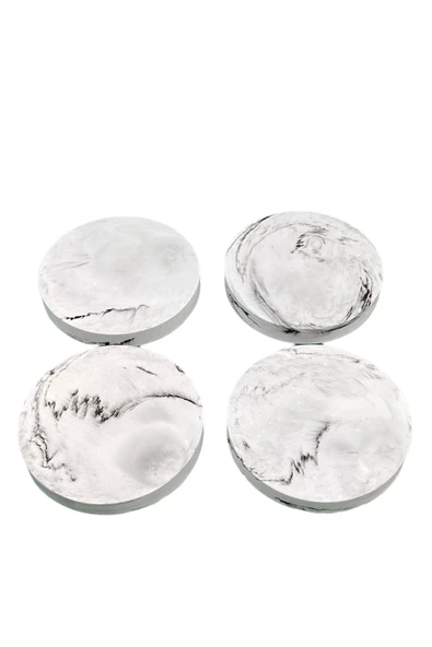 4 Parça Mermer Desenli Beton Bardak Altlığı - 1