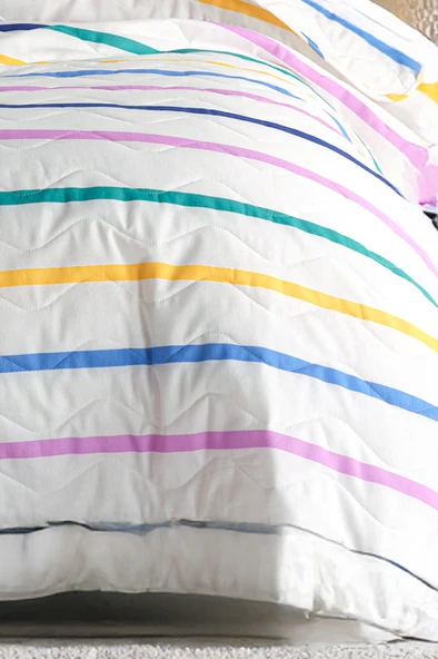 Kapitone Yatak Örtüsü Seti Tek Kişilik Funny Sarı - Resim 2