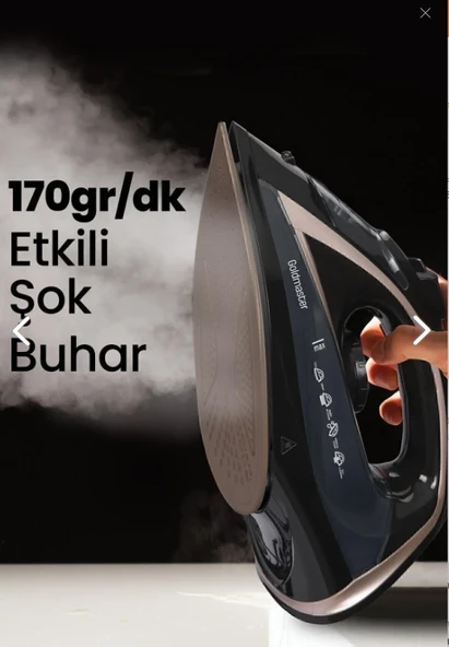GoldMaster Buharlı Ütü Smarty 2400 Watt Seramik Tabanlı 170 gr Etkili Şok 245Sseri - 3