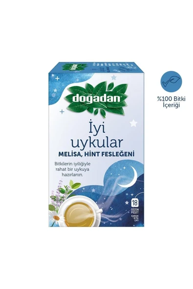 Doğadan İyi Uykular Melisa Hint Fesleğeni Bitki Çayı 18'li 2 Adet