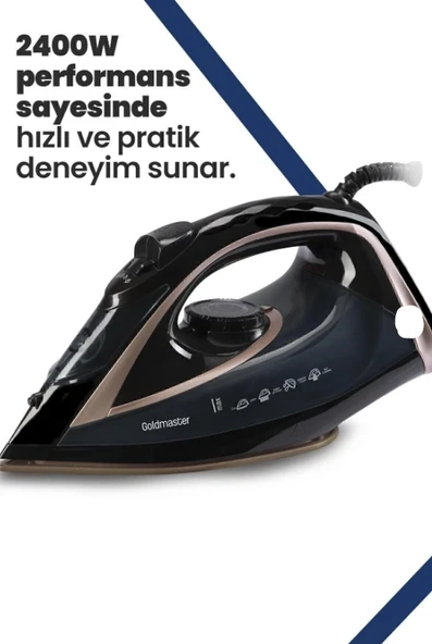 GoldMaster Buharlı Ütü Smarty 2400 Watt Seramik Tabanlı 170 gr Etkili Şok 245Sseri - 5