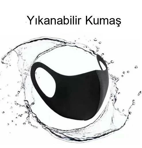 5 Adet Filtre Nano Teknoloji Siyah Kalın Kumaş Yıkanabilir Yüs Virüs Maskesi - 7