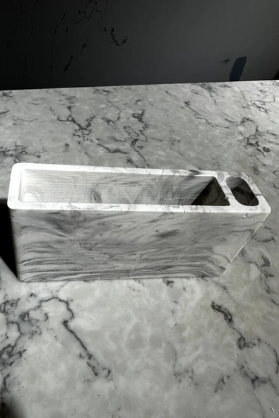Mermer Desenli Beton Dekoratif Peçetelik Ve Kürdanlık Restoran Kafe Lokanta - 4