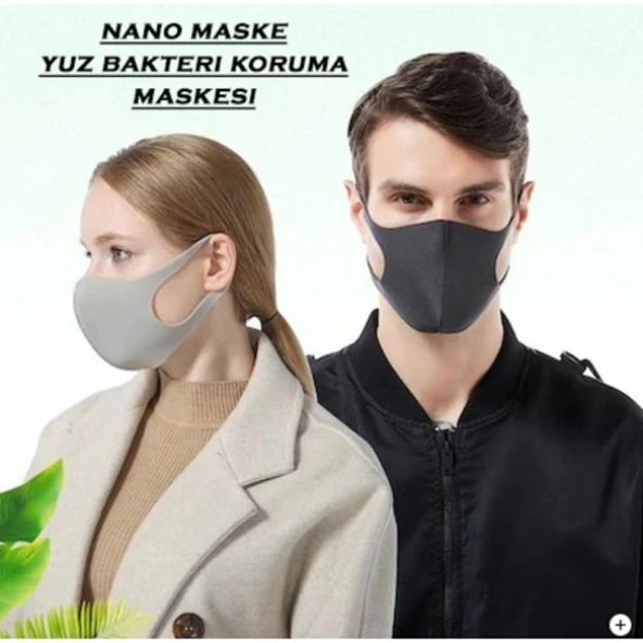 5 Adet Filtre Nano Teknoloji Siyah Kalın Kumaş Yıkanabilir Yüs Virüs Maskesi - 2