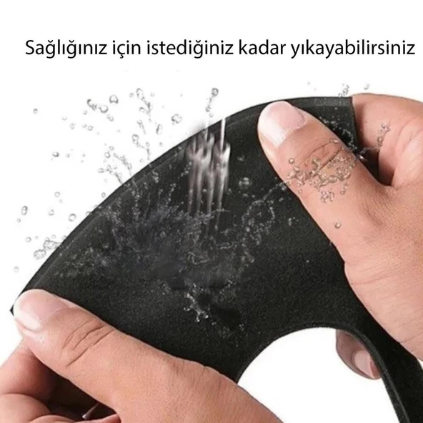 5 Adet Filtre Nano Teknoloji Siyah Kalın Kumaş Yıkanabilir Yüs Virüs Maskesi - 5