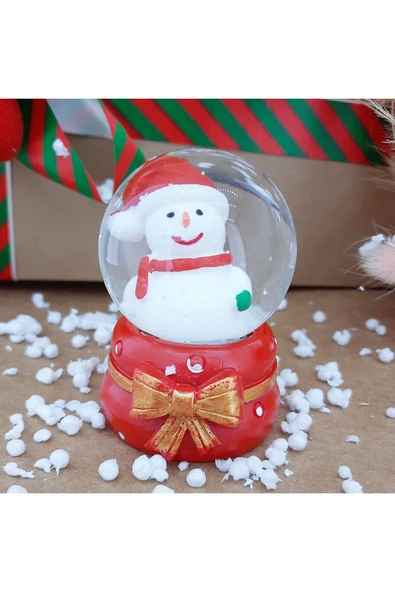 Dekoratif Yılbaşı Yeni Yıl Işıklı Noel Baba ve Noel Ağacı 6'lı Set Kar Küre Işıklı Özel Tasarım 6 CM - 4