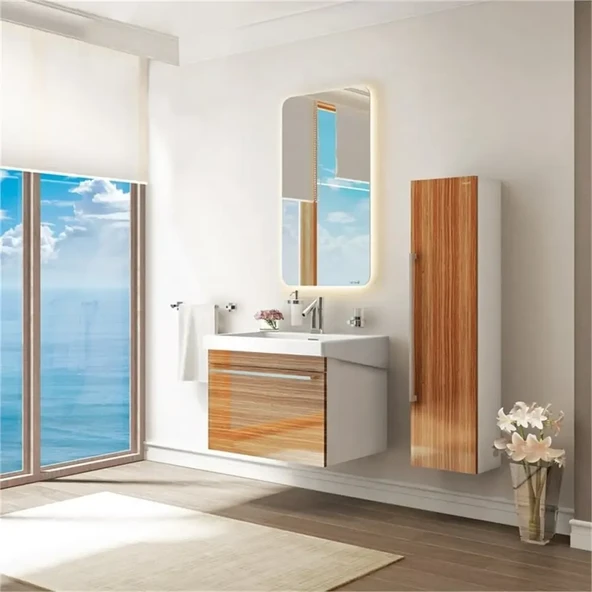 Creavit EP080-Epic 80 cm Beyaz Etajerli Lavabo - 2