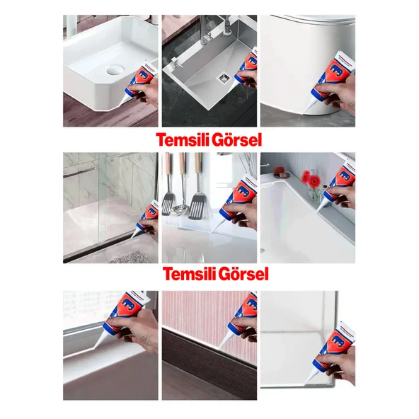 Şeffaf Genel Amaçlı Sızdırmaz Silikon Tüp 50 ml Elastik Sızdırmaz Macunu Yapıştırma Yalıtım  1 Adet - 3