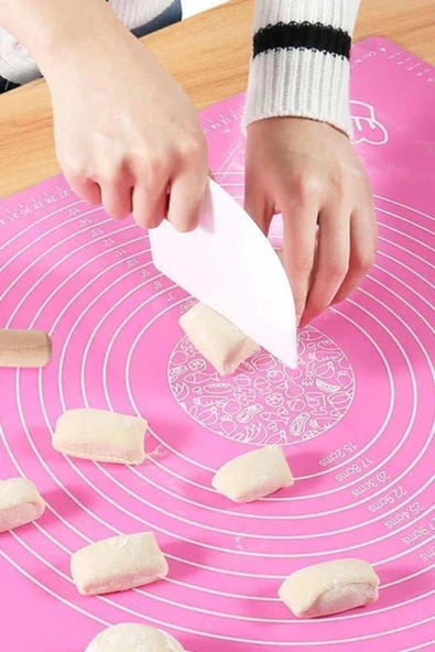 Silikon Hamur Açma Matı 50x40 Cm Ölçekli Silikon Hamur Açma Matı Büyük Boy Hamur Ölçekli - 2