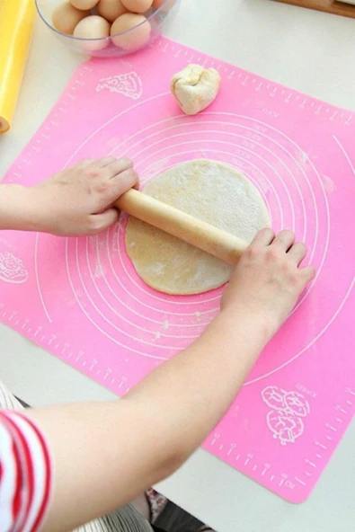 Silikon Hamur Açma Matı 50x40 Cm Ölçekli Silikon Hamur Açma Matı Büyük Boy Hamur Ölçekli - 8