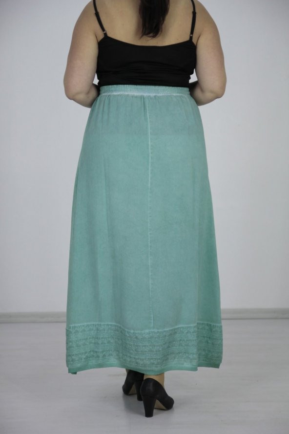 Büyük Beden Kadın Giyim Uzun Etek - 2