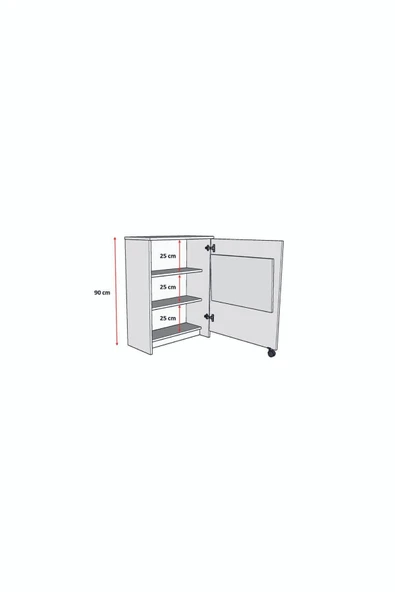 Çalışma Odası Fonksiyonel Kitaplık + Katlanır Masa MD002 - 6