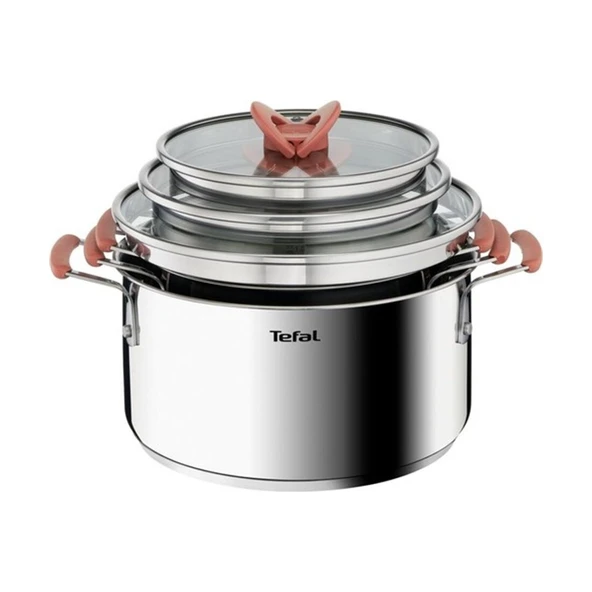 TEFAL G720S6 OPTİSPACE ÇELİK TENCERE SETİ 6 PARÇA - 2100115981 - 5