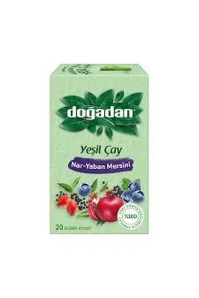 Doğadan Nar - Yaban Mersini Yeşil Çay 20'li 3 Adet