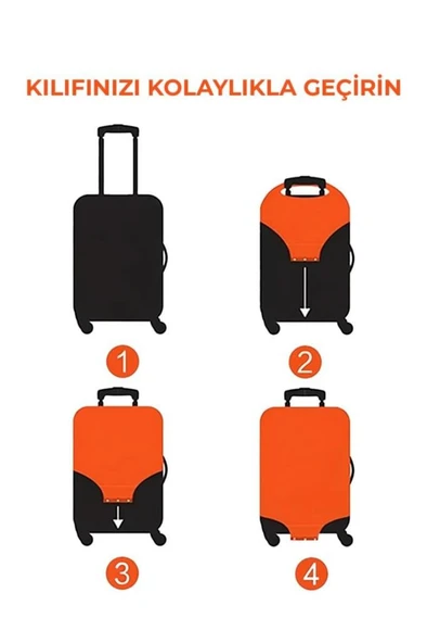 Büyük Boy Lacivert Valiz Kılıfı, Bavul Kılıfı, Valiz & Bavul Koruyucu - 7