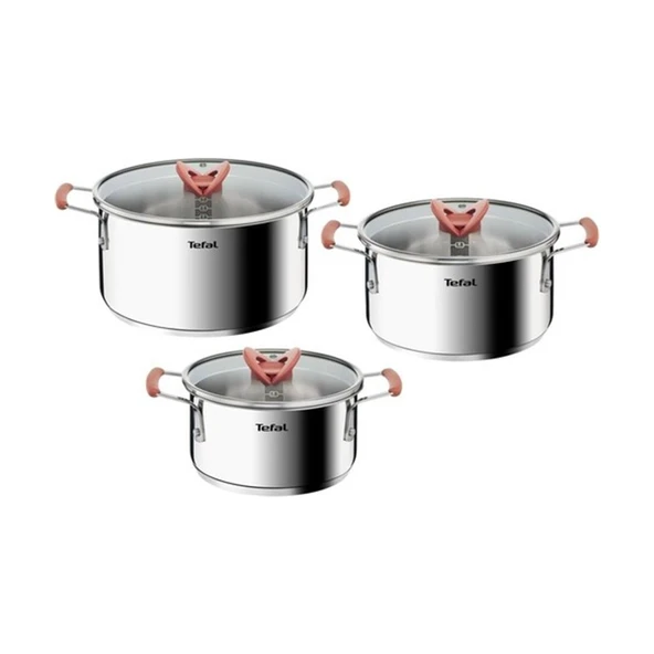 TEFAL G720S6 OPTİSPACE ÇELİK TENCERE SETİ 6 PARÇA - 2100115981
