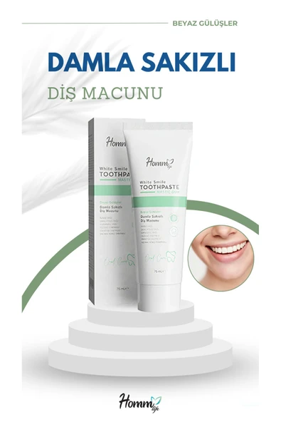 HOMM BİTKİSEL Homm Lıfe Damla Sakızlı Diş Macunu 75 ml