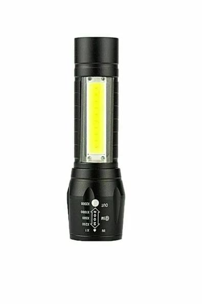 *Usb Şarjlı El Feneri Orjinal Kutusunda Kamp Feneri Avcılık Feneri  5862 - 4