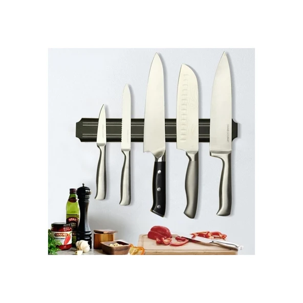 Pratik Duvara Monteli Mıknatıslı Bıçak Askısı 33 cm Bıçak Tutucusu Bıçak Organizer Bıçaklık Askısı - 4