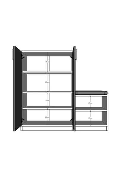Kül Gri Ayakkabılık A-23 - 3