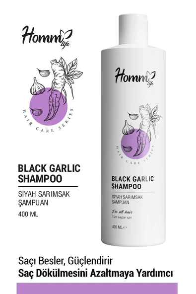 HOMM LİFE Siyah Sarımsak Özlü Şampuan 400 ml