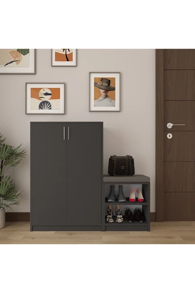 %100 MDFLAM Antrasit Ayakkabılık A-28 ürün görseli 1