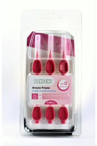 Pakdent Arayüz Fırçası U Tipi 0,4 Mm 6'lı Pembe