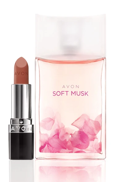 AVON Soft Musk Kadın EDT + Perfectly Mat Ruj - Marvelous Mocha Seti