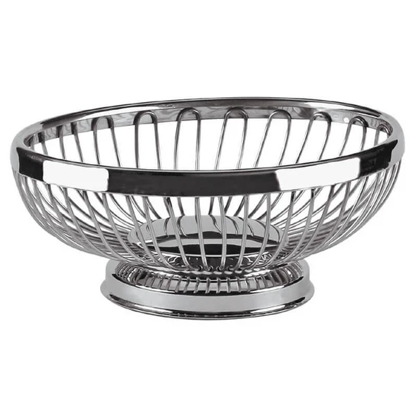 Paslanmaz Oval Ekmek Ve Meyve Sepeti 02
